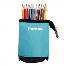 Trousse à crayons extensible Perona Turquoise 56948 | Perona Bags